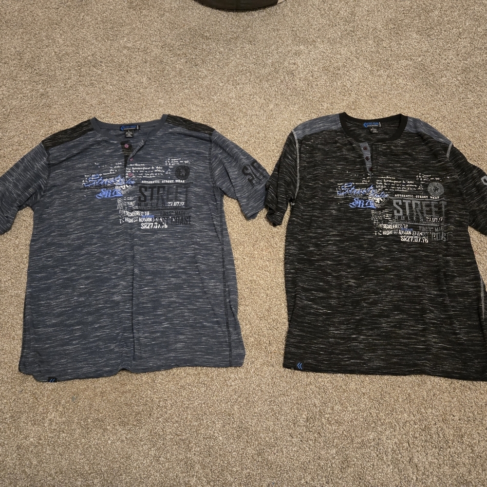 Street Rules Mens Casual Graphic T-Shirts - Blue & Black